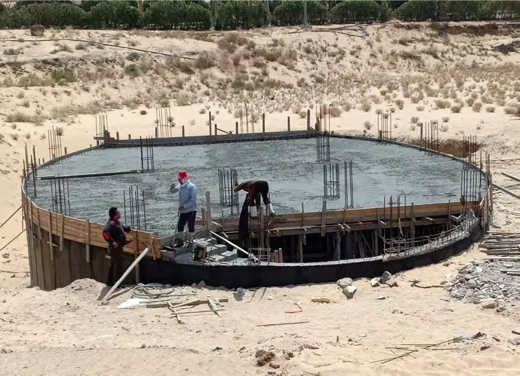 منطقة الممارسة بنادي جي سي كلوب أثناء أعمال الإنشاء — جولف سيتي العبور | عوده للتطوير العقاري