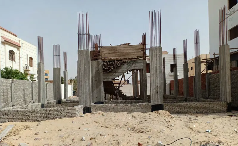 قطعة مروج الجديدة 114 أثناء أعمال الإنشاء — جولف سيتي العبور | عوده للتطوير العقاري