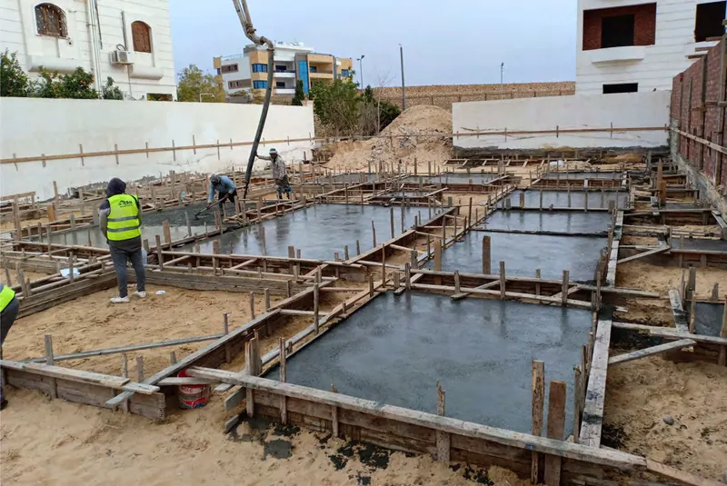 قطعة مروج الجديدة 116 أثناء أعمال الإنشاء — جولف سيتي العبور | عوده للتطوير العقاري