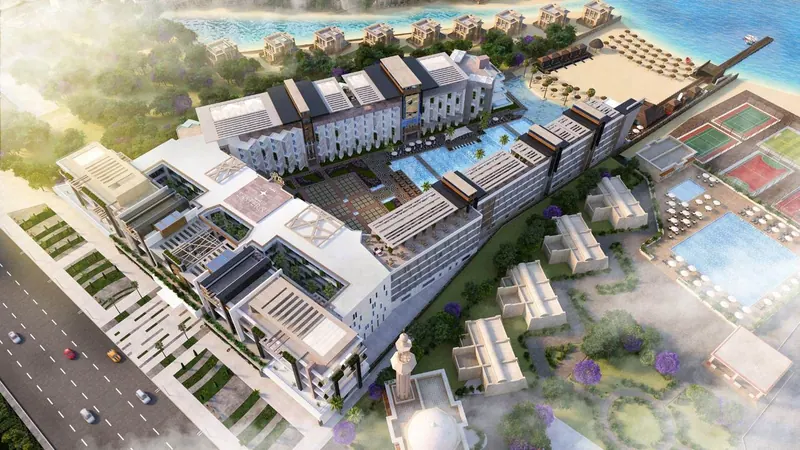 تصور معماري: فندق ومنتجع سي تاج — الممشى السياحي بالغردقة | عوده للتطوير العقاري